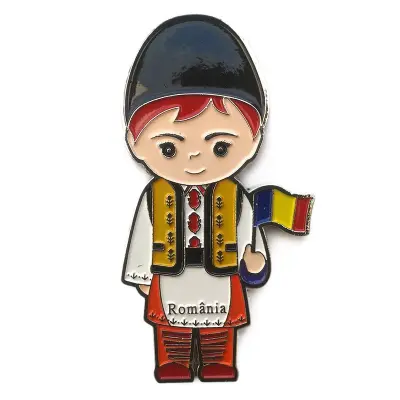 Baiat costum traditional, magnet din metal, model 913d b